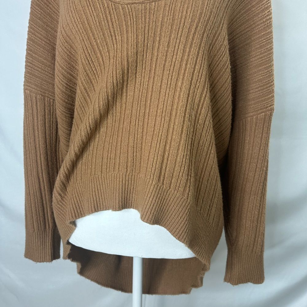 Zara Brown Ribbed Cowl Neck Sweater Size S - Picture 4 of 8